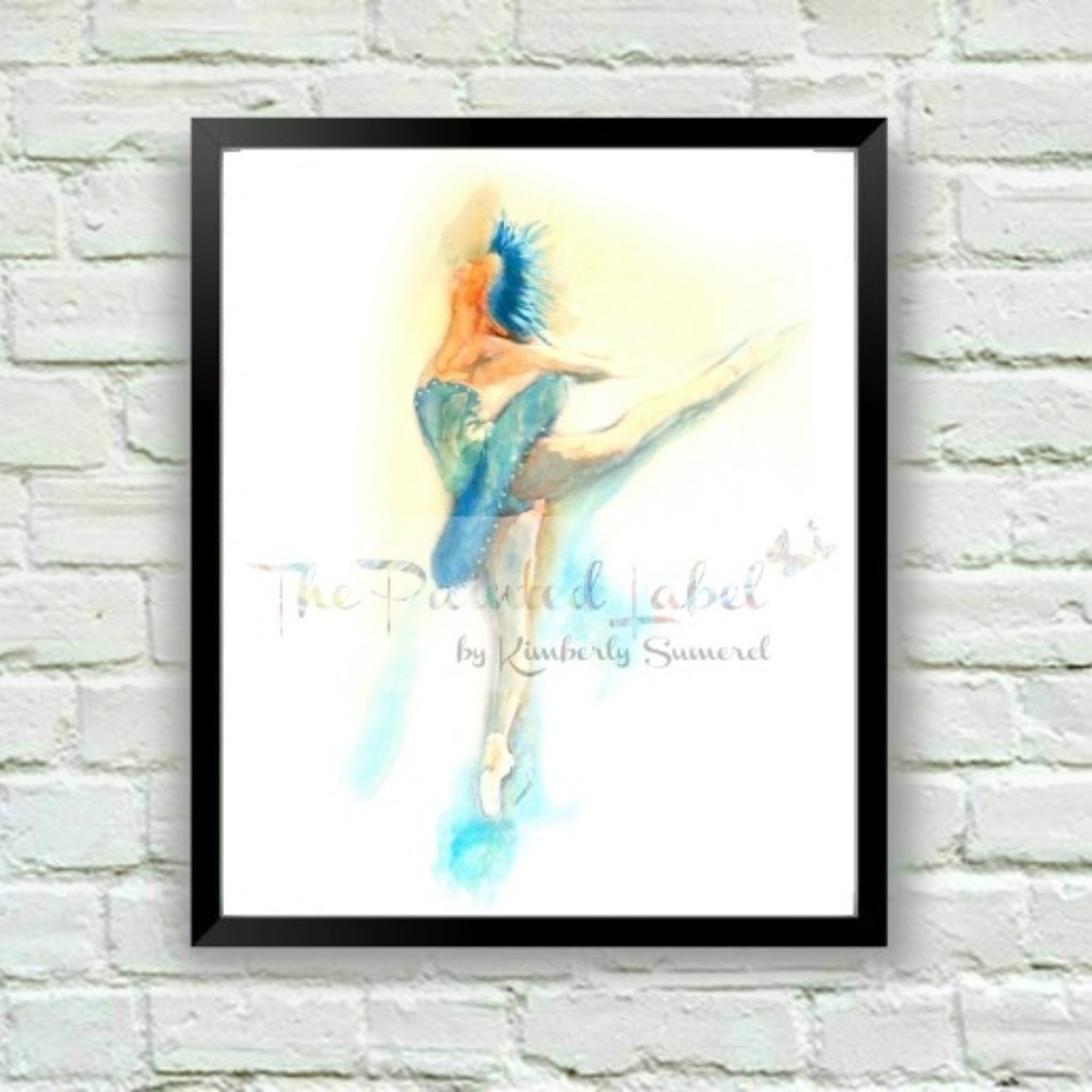 8" x 10" Ballerina Art Print Signed by Artist